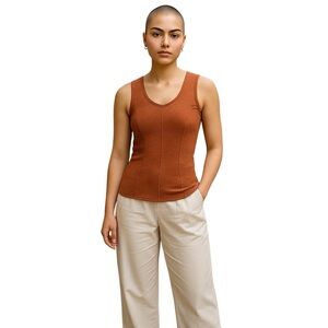 NWT Maurices Small XS Orange Corset Style Tank Top